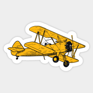 Orange biplane Sticker